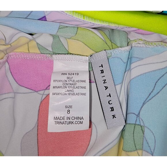 Trina Turk Women's Kaleidoscope Floral Print Halter Tankini Top Size 8 2585 - Picture 8 of 10